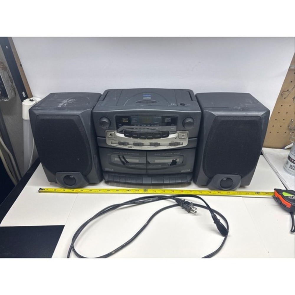 Lenoxx Sound CD-155 Portable Stereo CD Dual Cassette AM FM Radio Boombox 1999